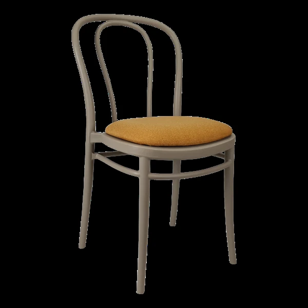 Siesta Victor Chair - Taupe with Orange Fabric Cushion