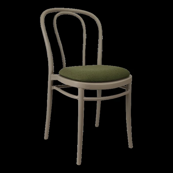 Siesta Victor Chair - Taupe with Olive Green Fabric Cushion