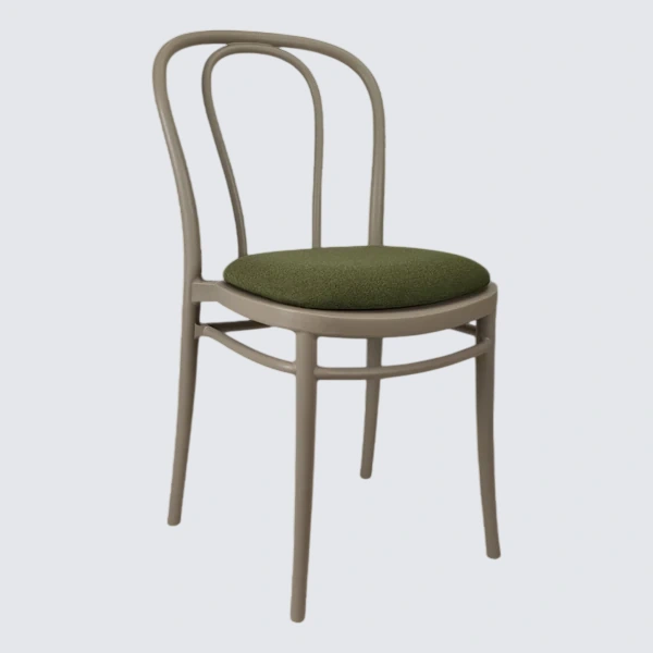 Siesta Victor Chair - Taupe with Olive Green Fabric Cushion