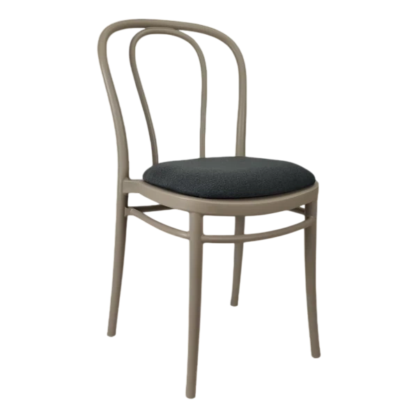 Siesta Victor Chair - Taupe with Black Vinyl Cushion