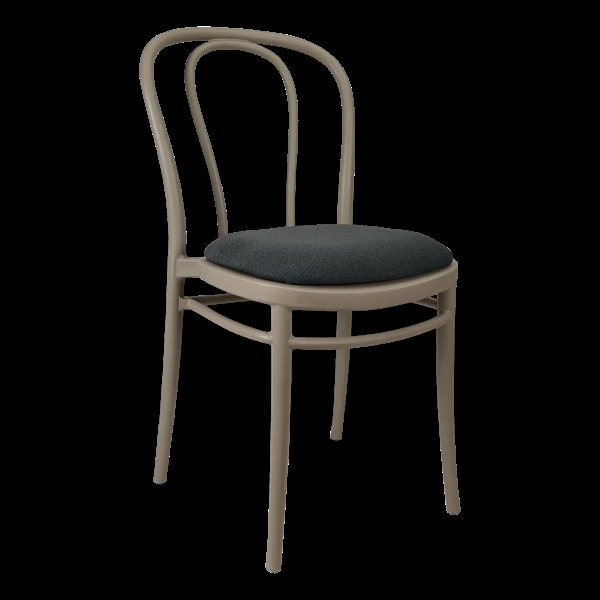Siesta Victor Chair - Taupe with Black Vinyl Cushion