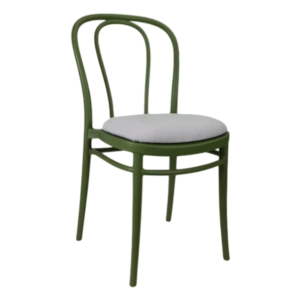 Siesta Victor Chair - Olive Green with Light Grey Fabric Cushion