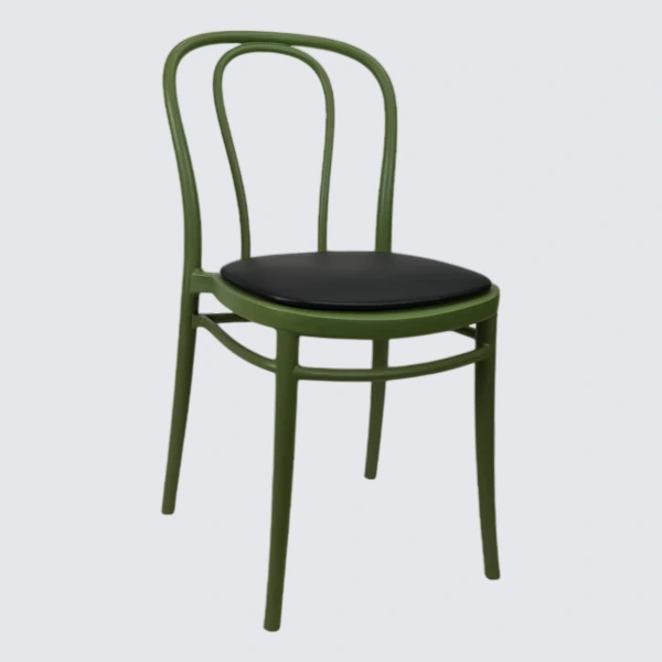 Siesta Victor Chair - Olive Green with Black Vinyl Cushion
