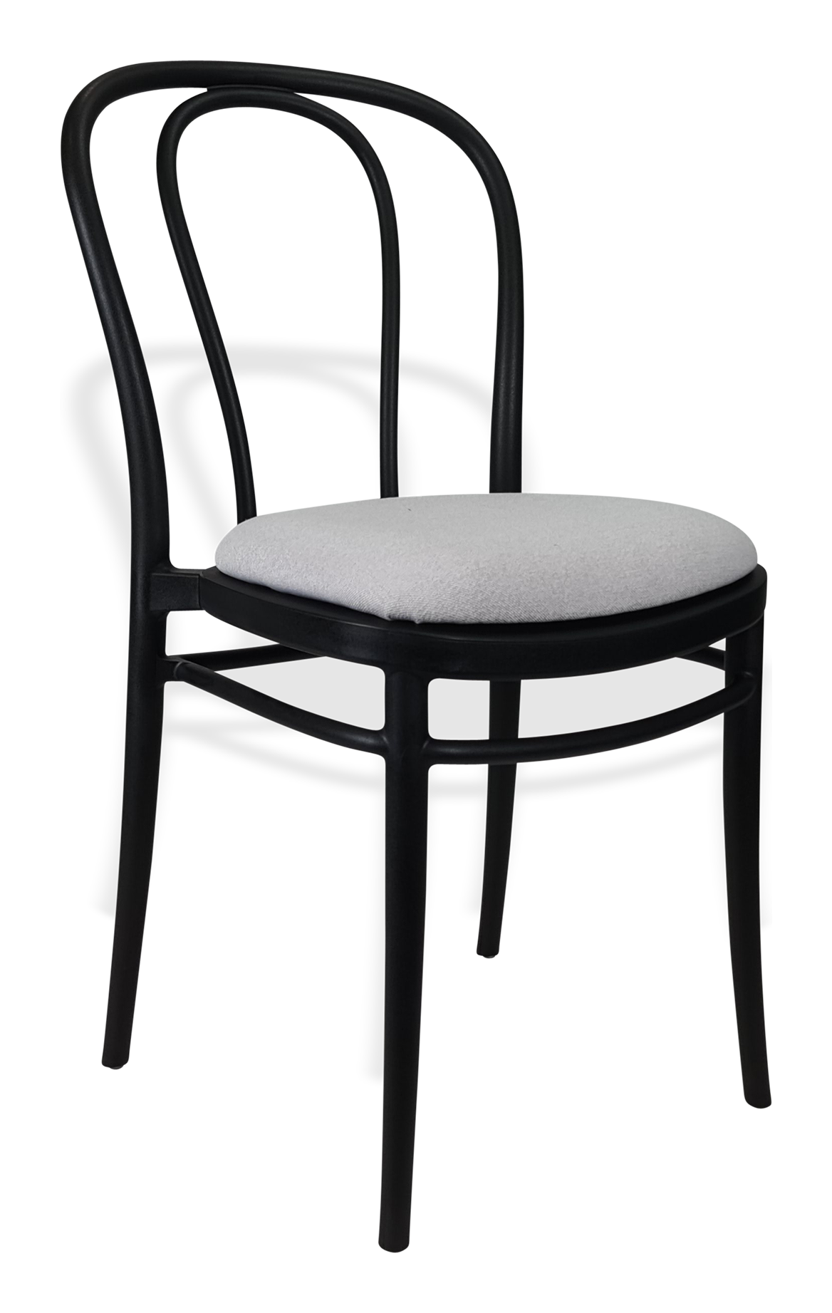 Siesta Victor Chair - Black with Light Grey Fabric Cushion