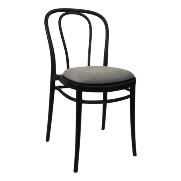 Siesta Victor Chair - Black with Taupe Fabric Cushion