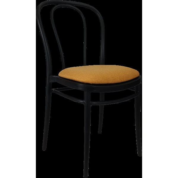 Siesta Victor Chair - Black with Orange Fabric Cushion