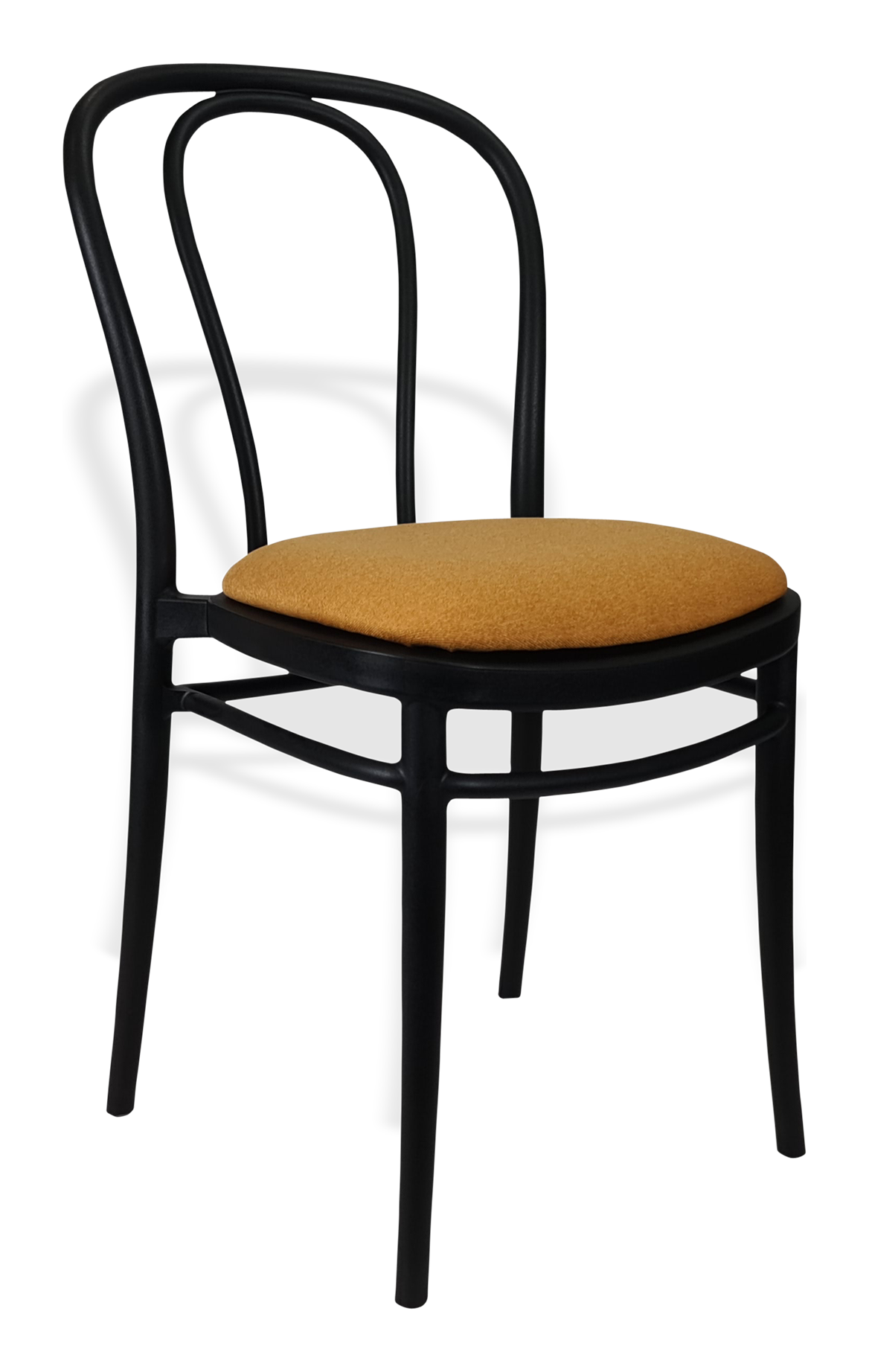 Siesta Victor Chair - Black with Orange Fabric Cushion