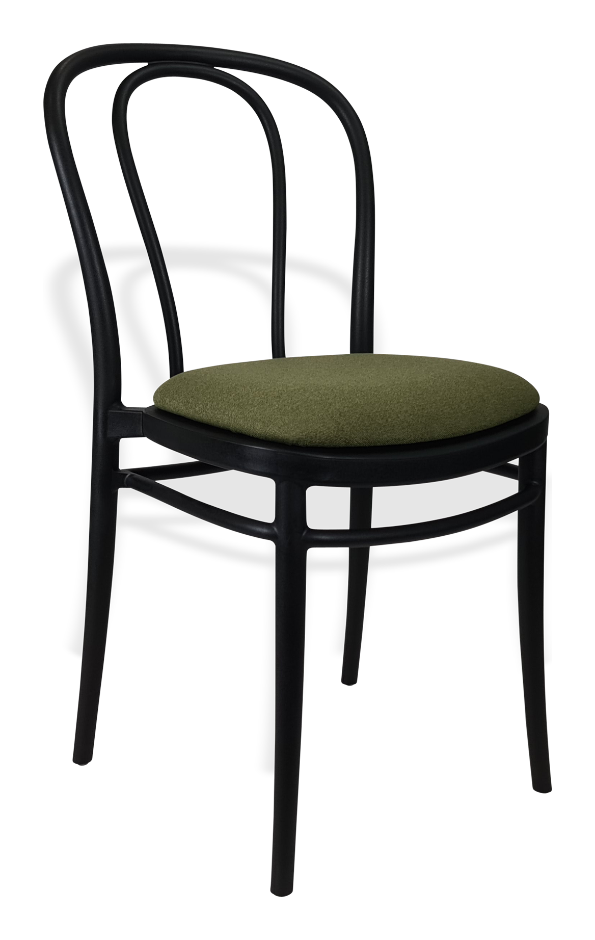 Siesta Victor Chair - Black with Olive Green Fabric Cushion