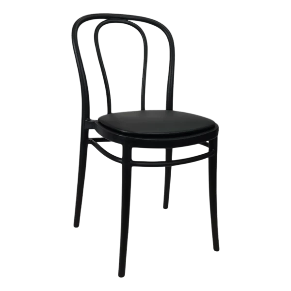 Siesta Victor Chair - Black with Black Vinyl Cushion