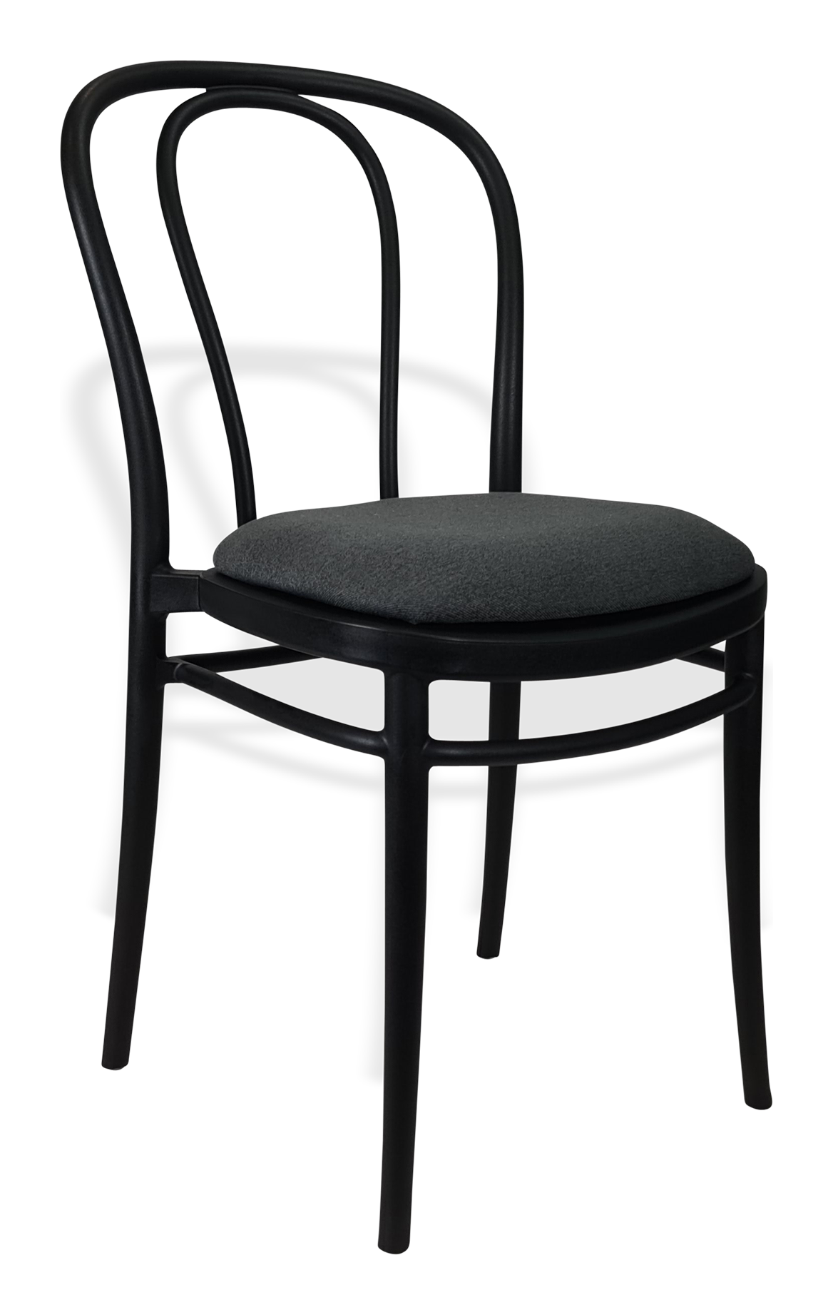 Siesta Victor Chair - Black with Anthracite Fabric Cushion