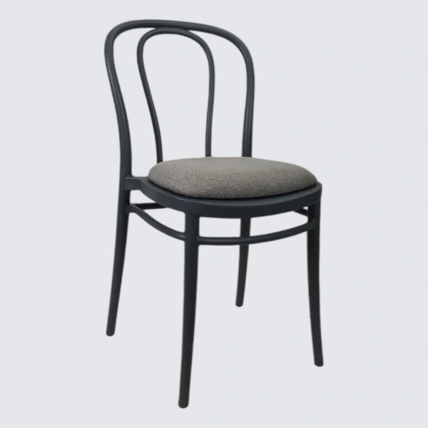 Siesta Victor Chair - Anthracite with Taupe Fabric Cushion