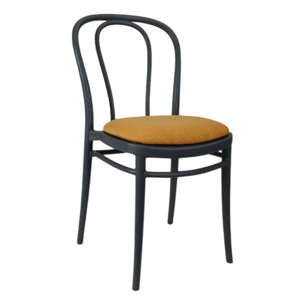 Siesta Victor Chair - Anthracite with Orange Fabric Cushion