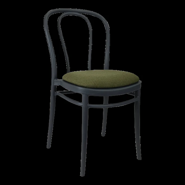 Siesta Victor Chair - Anthracite with Olive Green Fabric Cushion
