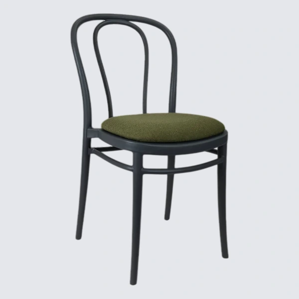 Siesta Victor Chair - Anthracite with Olive Green Fabric Cushion