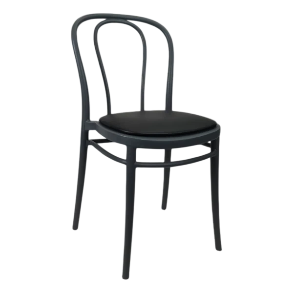Siesta Victor Chair - Anthracite with Black Vinyl Cushion