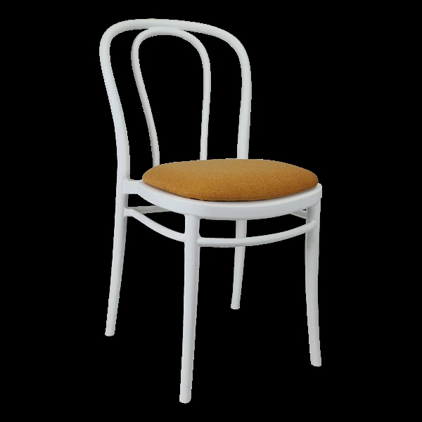 Siesta Victor Chair - White with Orange Fabric Cushion