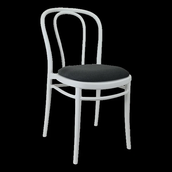 Siesta Victor Chair - White with Anthracite Fabric Cushion