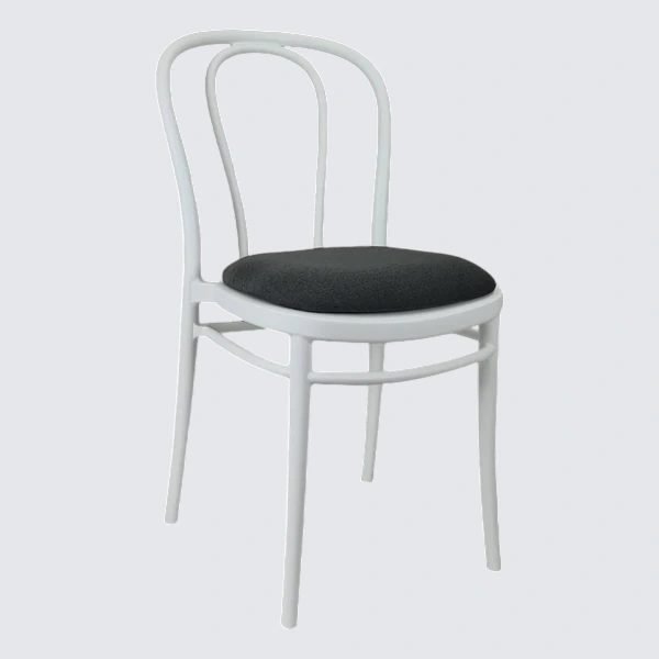 Siesta Victor Chair - White with Anthracite Fabric Cushion