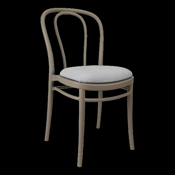 Siesta Victor Chair - Taupe with Light Grey Fabric Cushion