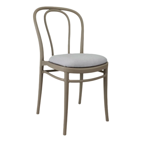 Siesta Victor Chair - Taupe with Light Grey Fabric Cushion
