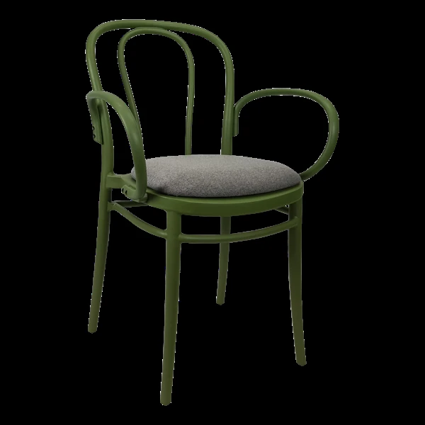 Siesta Victor XL Chair - Olive Green with Taupe Fabric Cushion