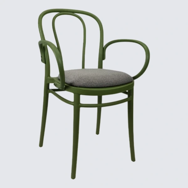 Siesta Victor XL Chair - Olive Green with Taupe Fabric Cushion