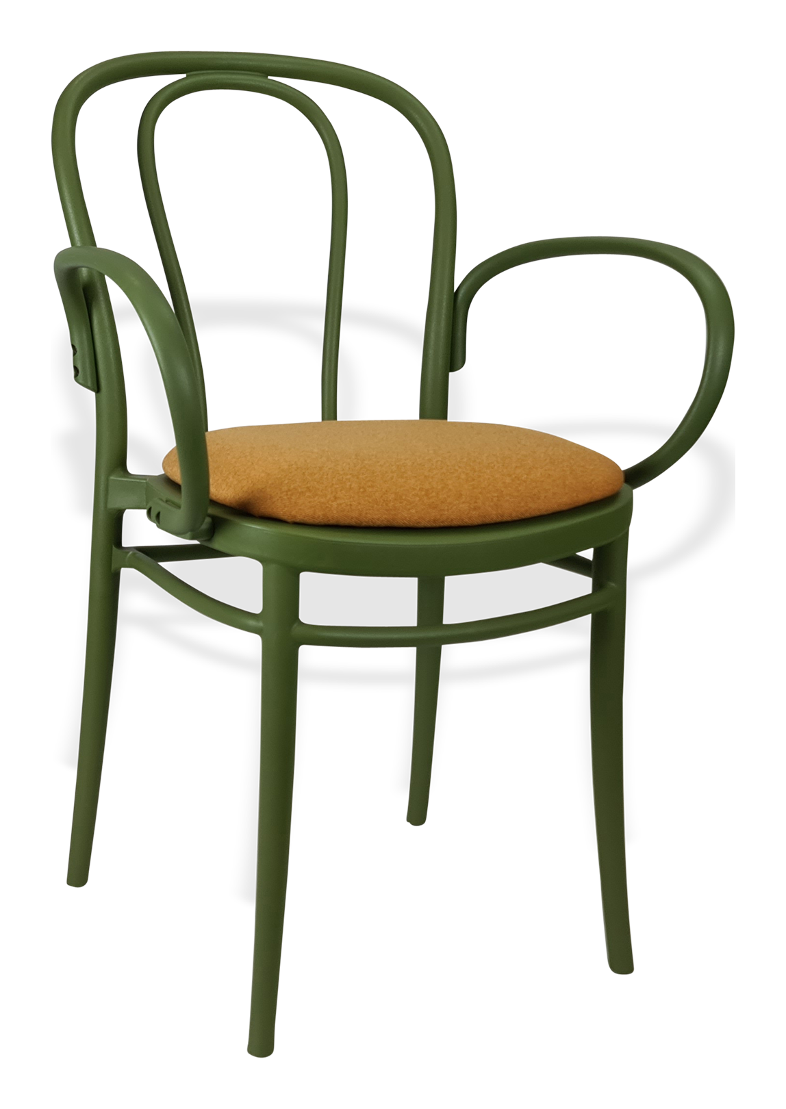Siesta Victor XL Chair - Olive Green with Orange Fabric Cushion