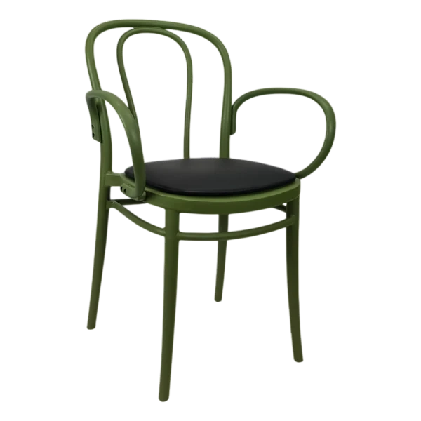Siesta Victor XL Chair - Olive Green with Black Vinyl Cushion