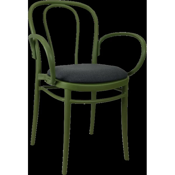Siesta Victor XL Chair - Olive Green with Anthracite Fabric Cushion
