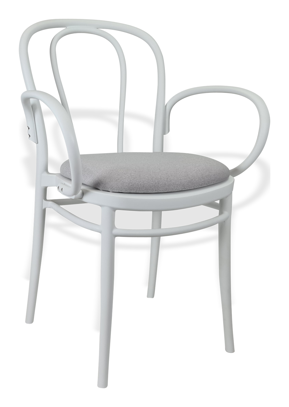 Siesta Victor XL Chair - White with Light Grey Fabric Cushion