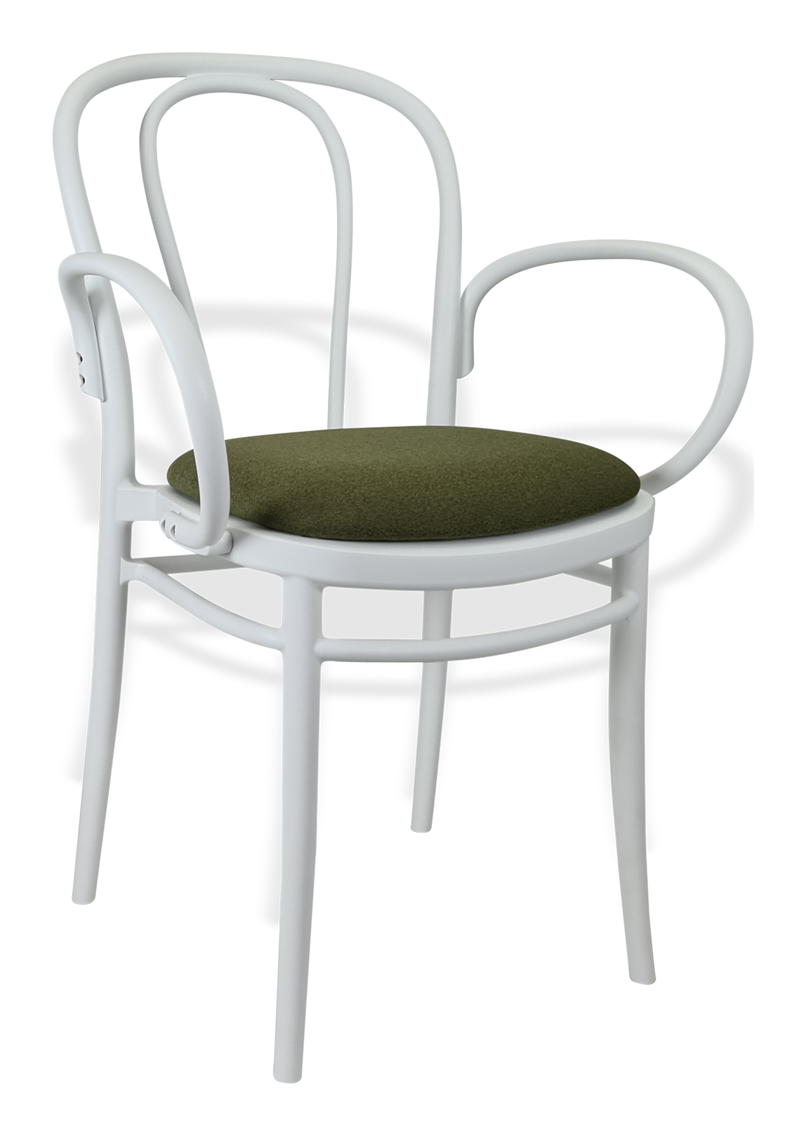 Siesta Victor XL Chair - White with Olive Green Fabric Cushion