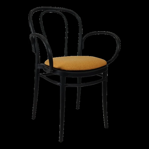 Siesta Victor XL Chair - Black with Orange Fabric Cushion