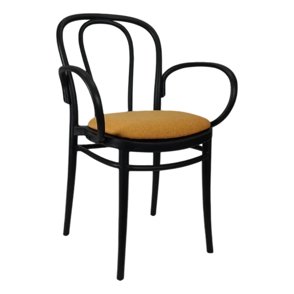 Siesta Victor XL Chair - Black with Orange Fabric Cushion