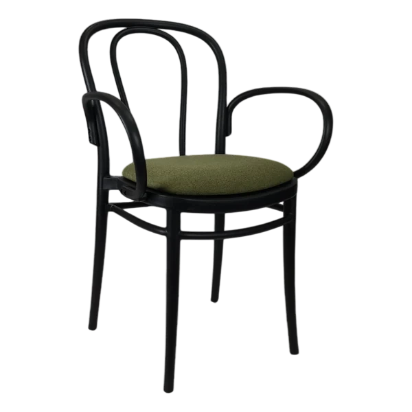 Siesta Victor XL Chair - Black with Olive Green Fabric Cushion