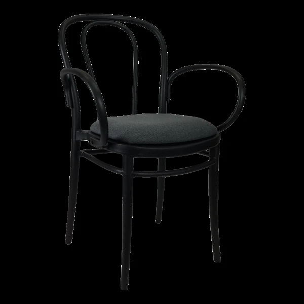 Siesta Victor XL Chair - Black with Anthracite Fabric Cushion