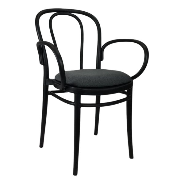 Siesta Victor XL Chair - Black with Anthracite Fabric Cushion