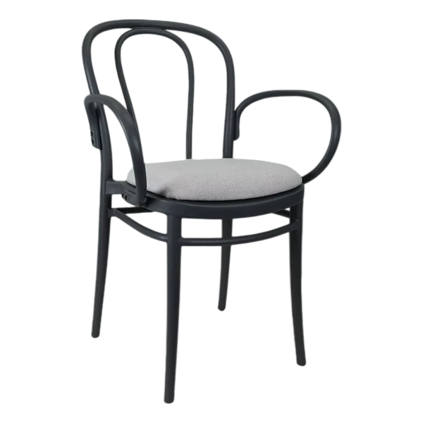 Siesta Victor XL Chair - Anthracite with Light Grey Fabric Cushion