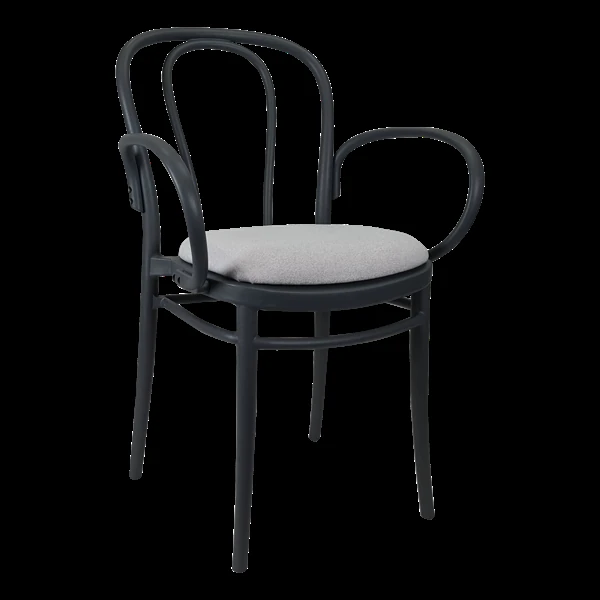 Siesta Victor XL Chair - Anthracite with Light Grey Fabric Cushion