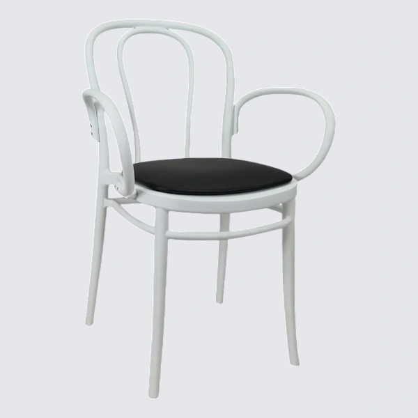 Siesta Victor XL Chair - White with Black Vinyl Cushion