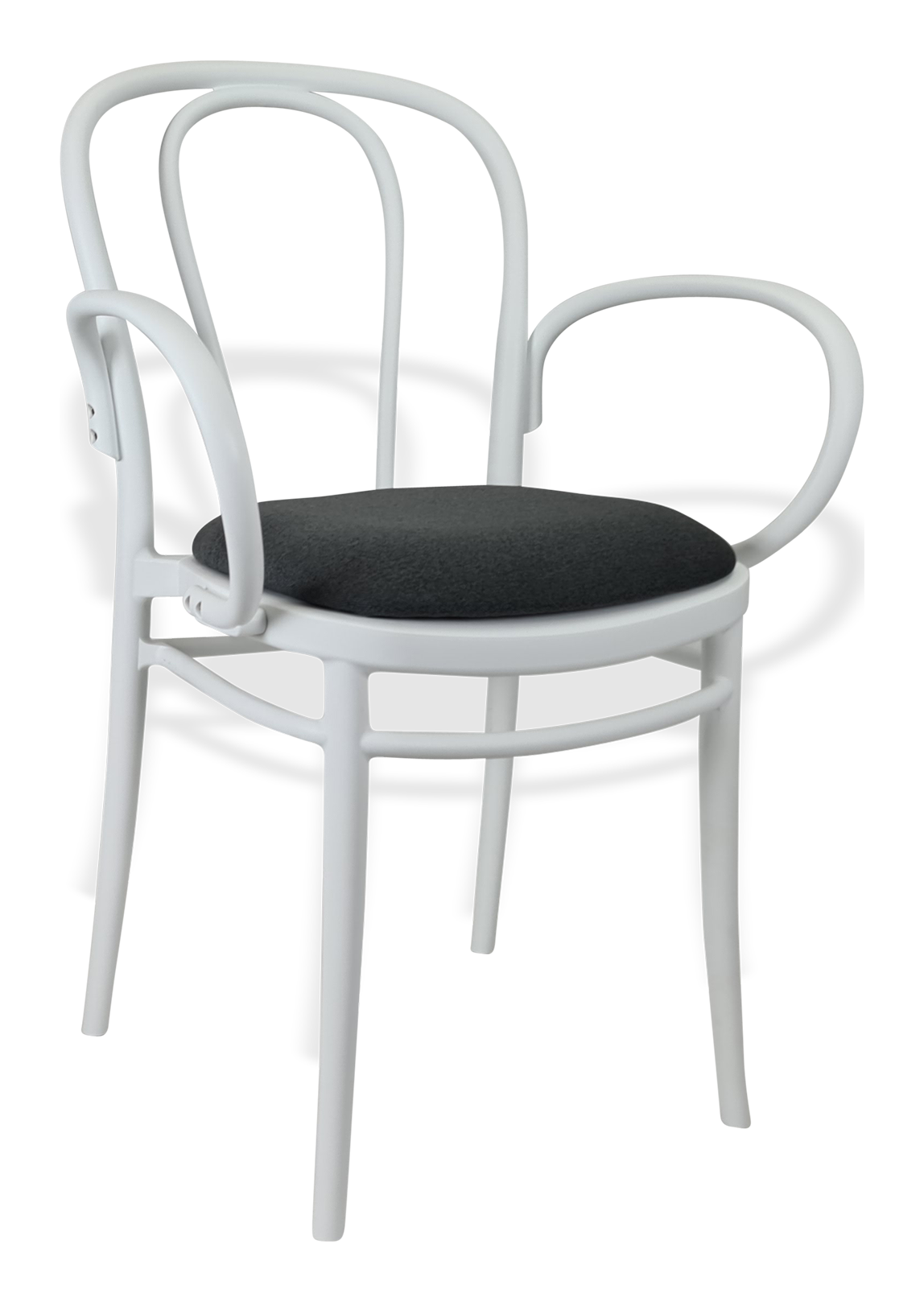 Siesta Victor XL Chair - White with Anthracite Fabric Cushion