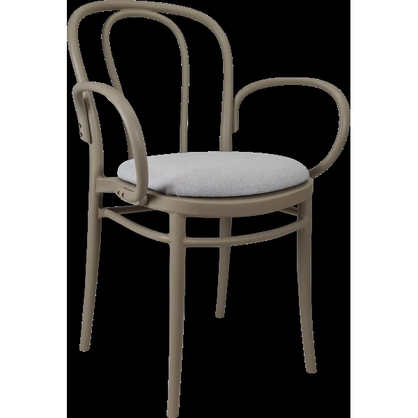 Siesta Victor XL Chair - Taupe with Light Grey Fabric Cushion