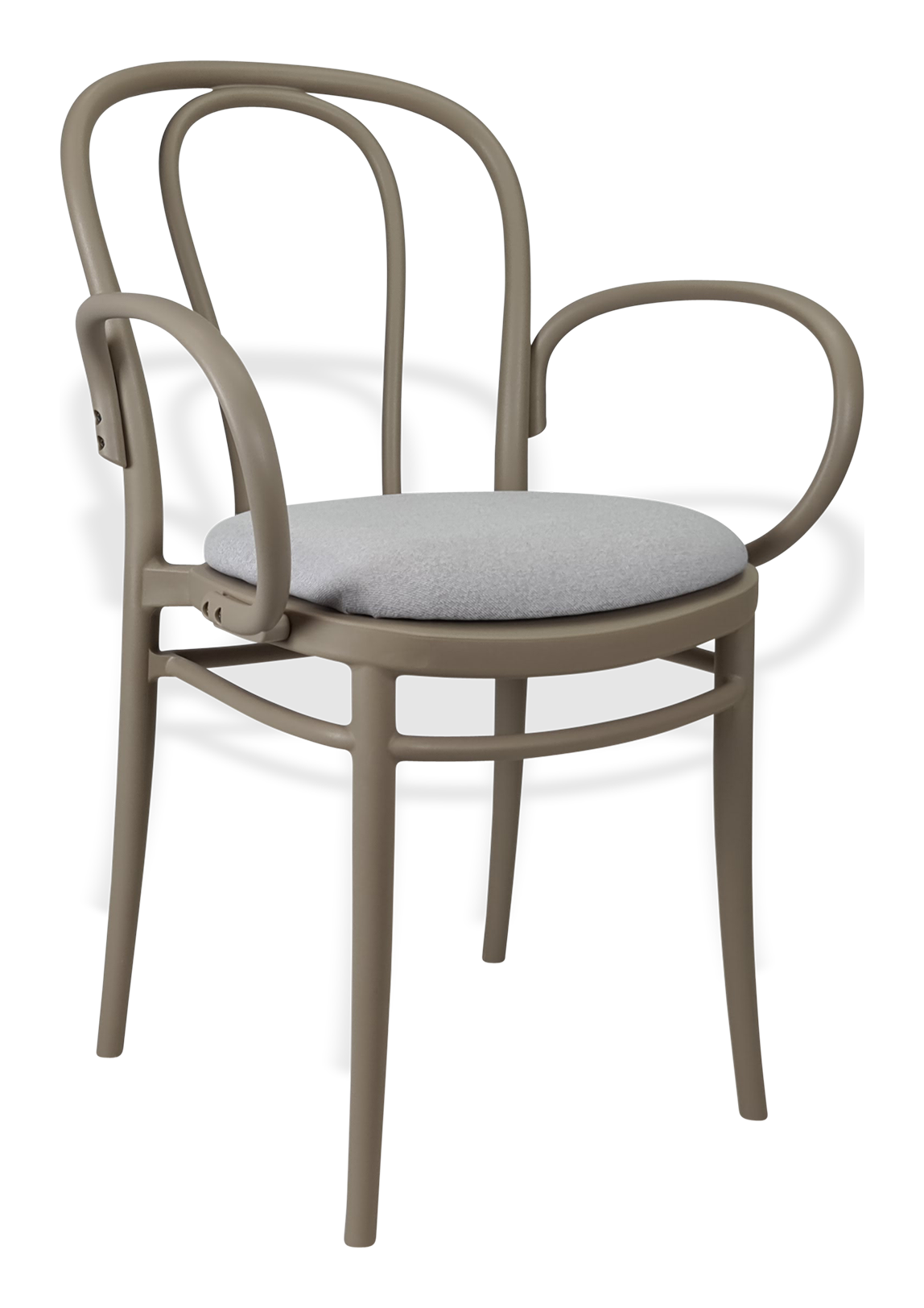 Siesta Victor XL Chair - Taupe with Light Grey Fabric Cushion
