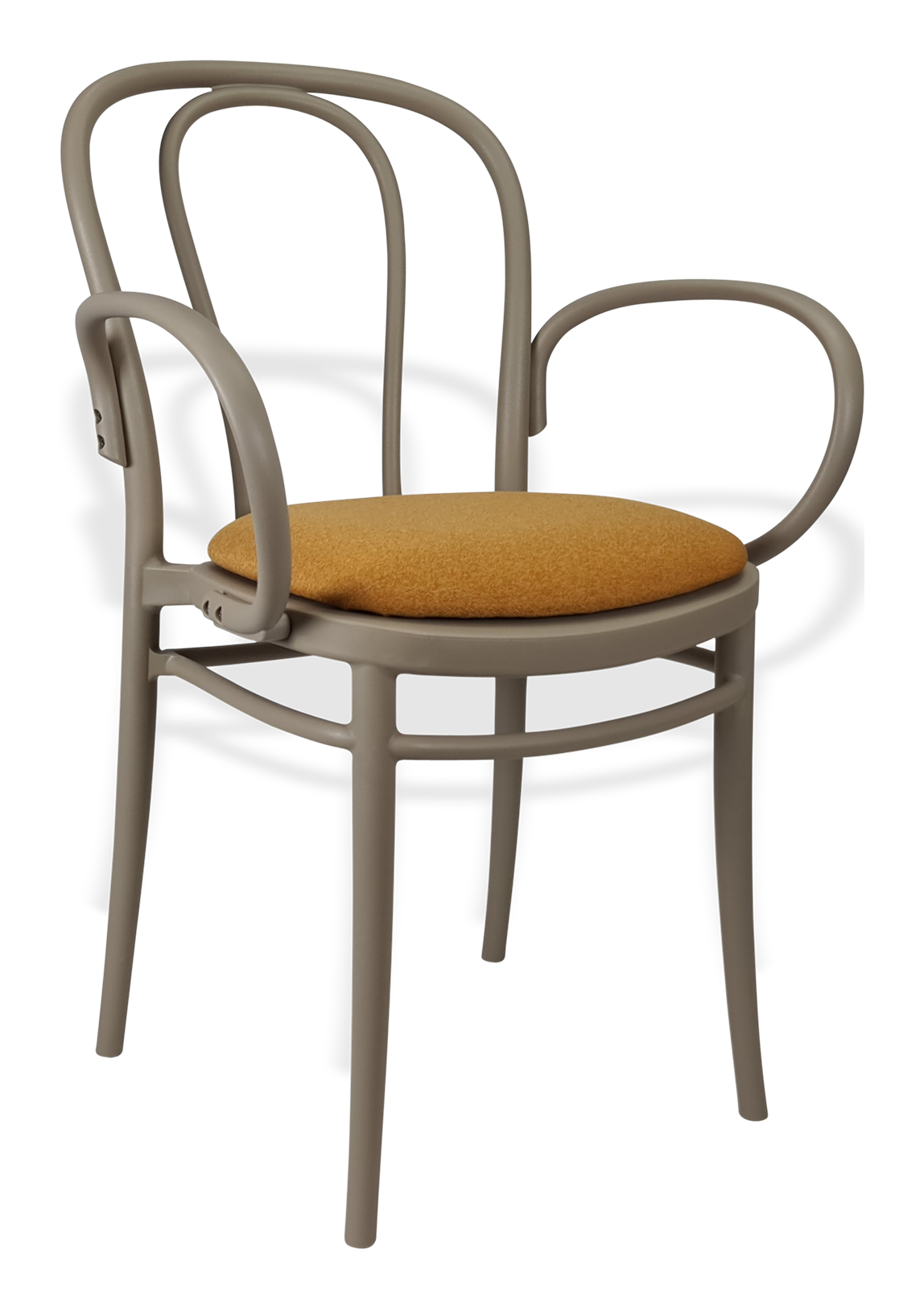 Siesta Victor XL Chair - Taupe with Orange Fabric Cushion