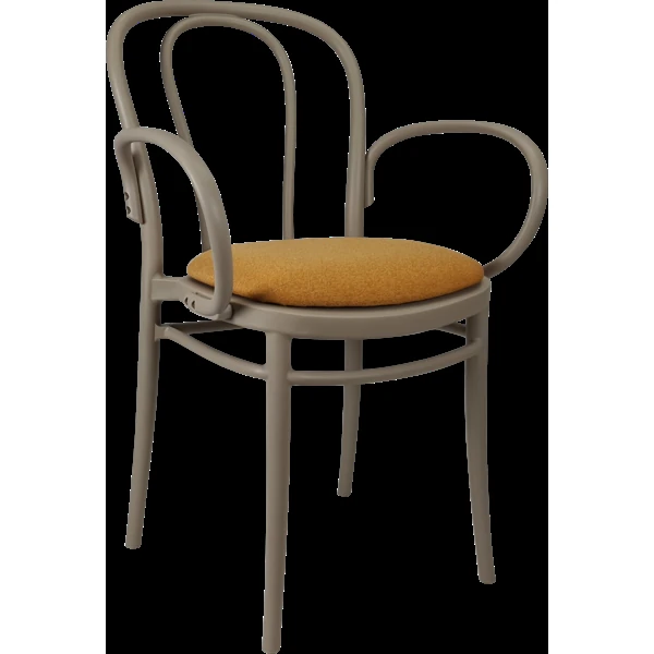 Siesta Victor XL Chair - Taupe with Orange Fabric Cushion