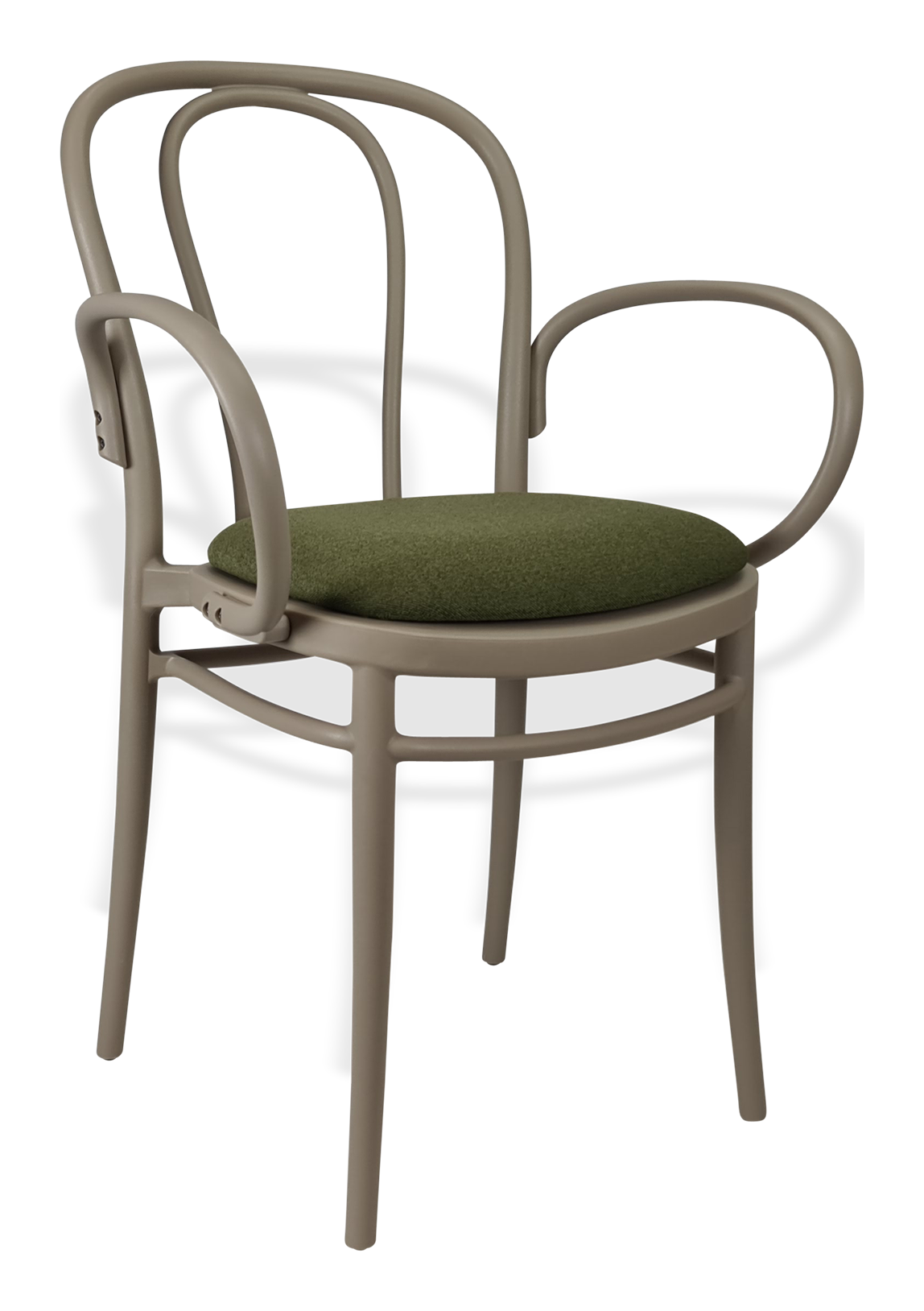 Siesta Victor XL Chair - Taupe with Olive Green Fabric Cushion
