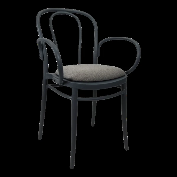 Siesta Victor XL Chair - Anthracite with Taupe Fabric Cushion