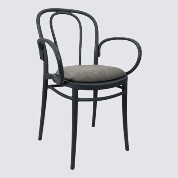 Siesta Victor XL Chair - Anthracite with Taupe Fabric Cushion