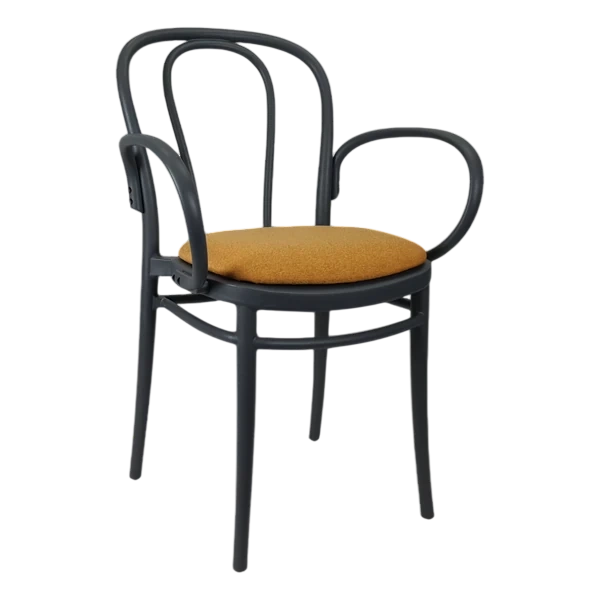 Siesta Victor XL Chair - Anthracite with Orange Fabric Cushion
