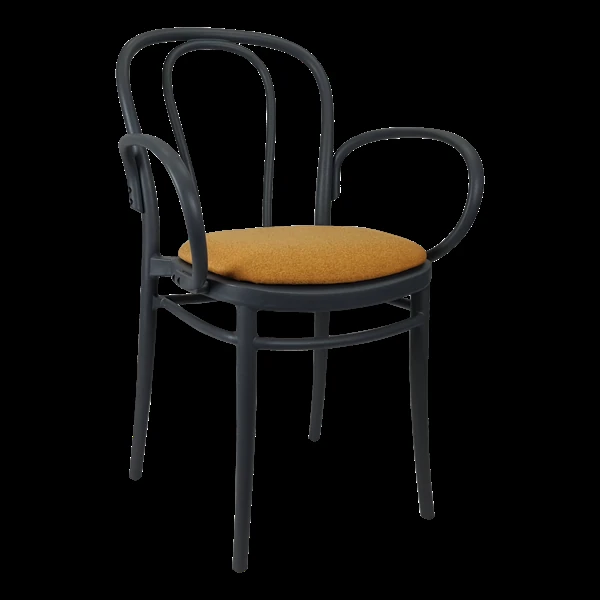 Siesta Victor XL Chair - Anthracite with Orange Fabric Cushion