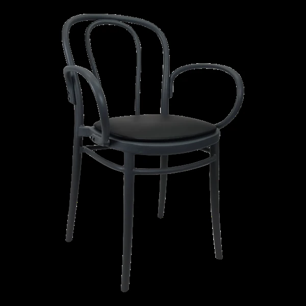 Siesta Victor XL Chair - Anthracite with Black Vinyl Cushion
